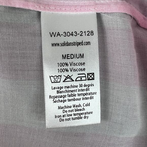 Solid & Striped NEW Button Shirt Pink White Stripes Collar Short Sleeves M NWT - Picture 6 of 8